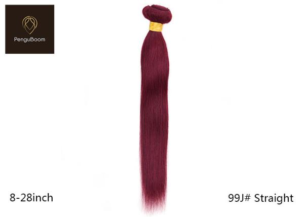 Straight 99j 12inch Colored Human Hair Bundles  For Birthday And Wedding