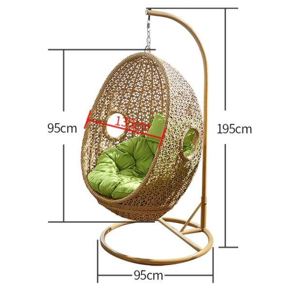 Carbon Steel Frame Bird Nest Single Hanging Egg Basket Chairs Outdoor