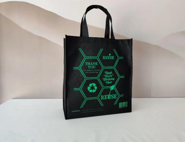Reusable Grocery Bags Large Non Woven Shopping Bags Foldable Portable Tote Custom Eco-Friendly Tote Bag With Logo Printing Fashionable Handled Non-Woven Advertising Packing Gift Use