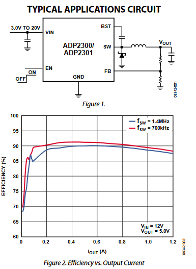 ADP2300AUJZ-R7 700kHz 1.2A Switching Regulator Analog Devices