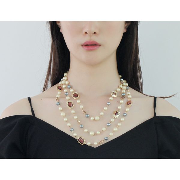 2025 Handmade Glass Turquoise Long Necklace Sweater Chain for Women