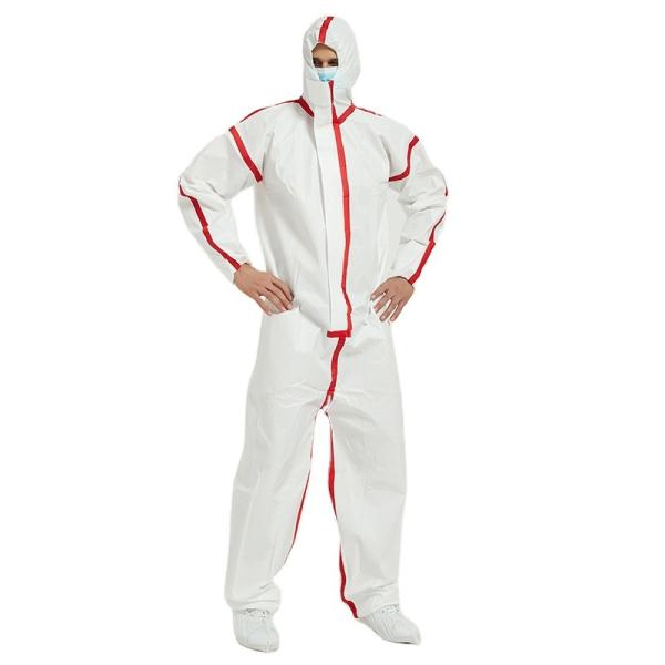 S&J Protective Overalls Disposable Coveralls with Reinforced Isolation Seam Elastic Cuff and Hood Type5/6 Coverall