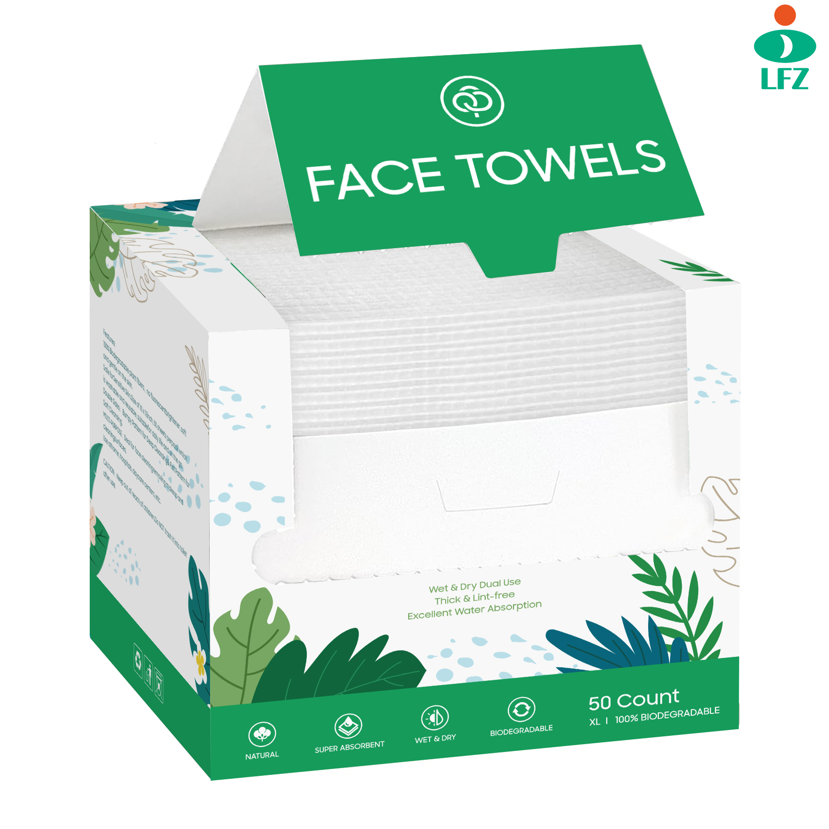 Skin Care Ultra Soft Disposable Face Towel Thicken 100% USDA Biobased