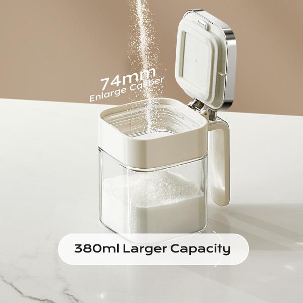 Kitchen Seasoning Powder Spices Storage Container Tea Coffee Sugar Salt Glass Jars Container With Stainless Steel Lid And Spoon
