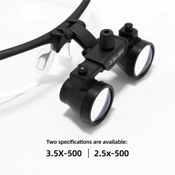 Double Lens Dental Loupe 2.5/3.5X Magnifying Glass With Led Light Surgical Loupe