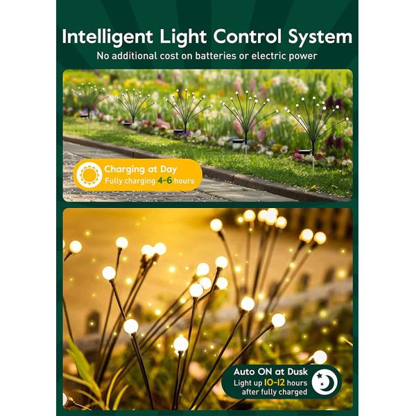 Camping Solar Lawn Lamp Led Wind Firefly Lights Outdoor Plug Ground Patio Garden Lights Waterproof