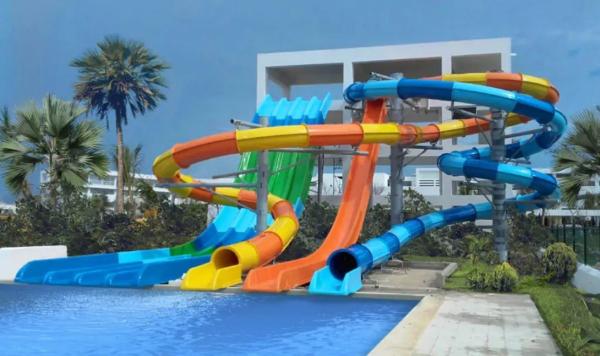 Kids Aqua Amusement Park Equipment Swimming Pool Fiberglass Water Slide