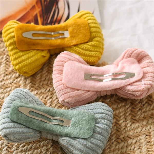 Kids girls candy colored DIY INS BB clip bobby pins Cute knotted fabric hair accessories OEM logo