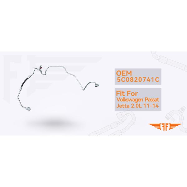 Volkswagen 5C0820741C Discharge AC Pipe Fits 11-14 Passat Jetta 2.0L        