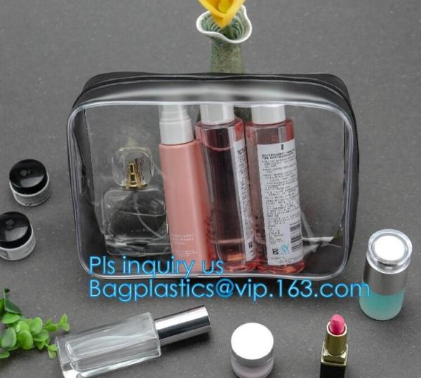 transparent pvc easy take away travel use toothbrush bag, printed zipper PVC Travel Bag For Toothbrush, travel pvc toile
