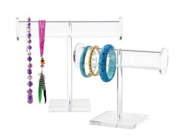 T Bar Jewelry Display Stands Clear Acrylic Bracelet  Holder  Height 14, 12
