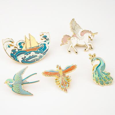2-7MM Thickness Eco-friendly Metal Badge Customised Alloy Brooch Pins for Clothes
