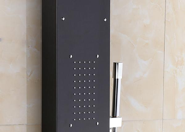 Two Massage Jets Stainless Steel Shower Panel ROVATE Black Polished Surface