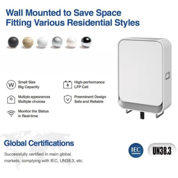 Home Lithium Powerwall Solar Battery 10kwh 10.24kWh 51.2V 200Ah 48V Wall Mounted