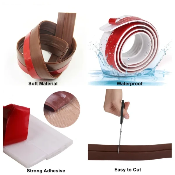 Door Sweep with Strong Adhesive Silica Gel Door Bottom Seal Door Draft Used Stopper