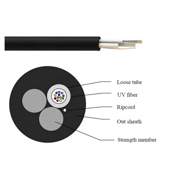 ASU80 GYFXTY FRP HDPE Optic Fiber Cable 12FO Outdoor Fiber Optic Cable