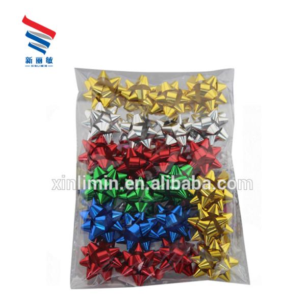 Metal Brushed Ribbon Christmas Gift Wrapping Plastic Bow for All Kinds of Gift Boxes