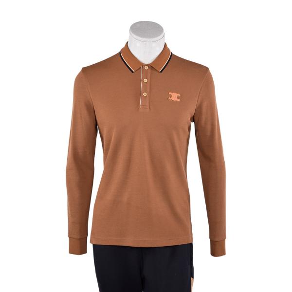 Camisa de polo de cor simples com logotipo e tecido personalizados