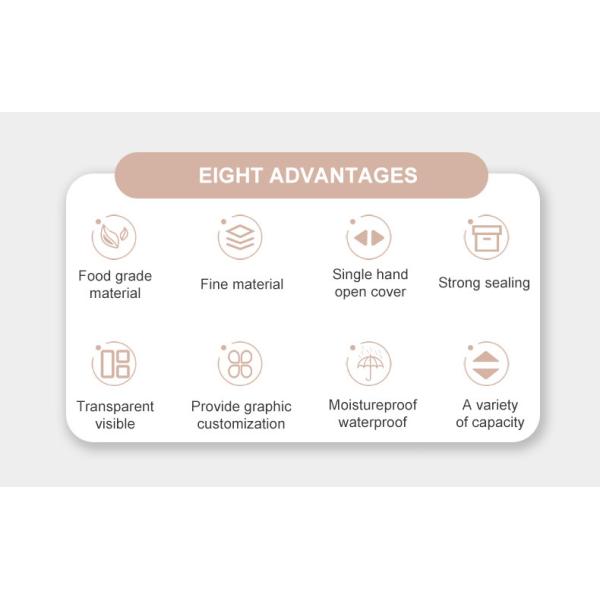 Clear BPA Free 6-Piece Set Air Tight Easy Open Lids Cereal Seal Pot Dry Food Storage Containers