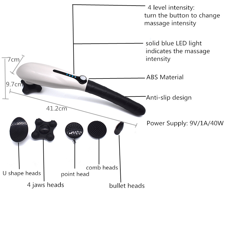 Lightweight Mini Portable Hand Long Handle Battery Operated Back Massager