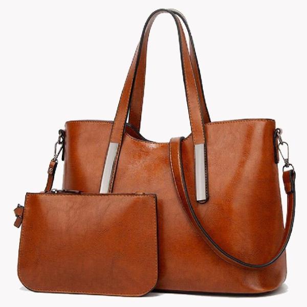 Plutônio retro Tote Bag And Purse Set de couro das senhoras