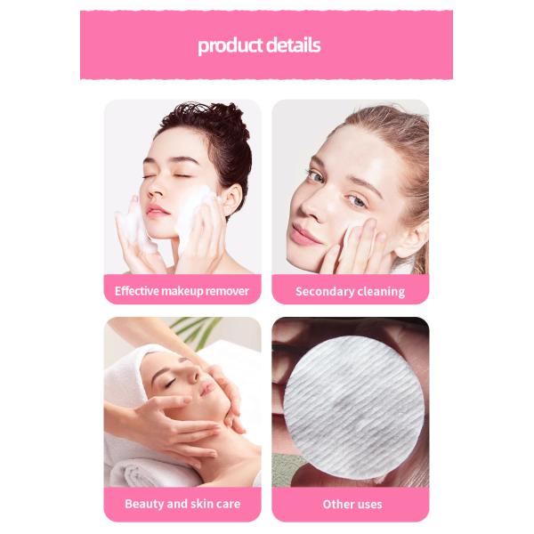 Rondas de algodón cosmético OEM Rondas de algodón sin maquillaje