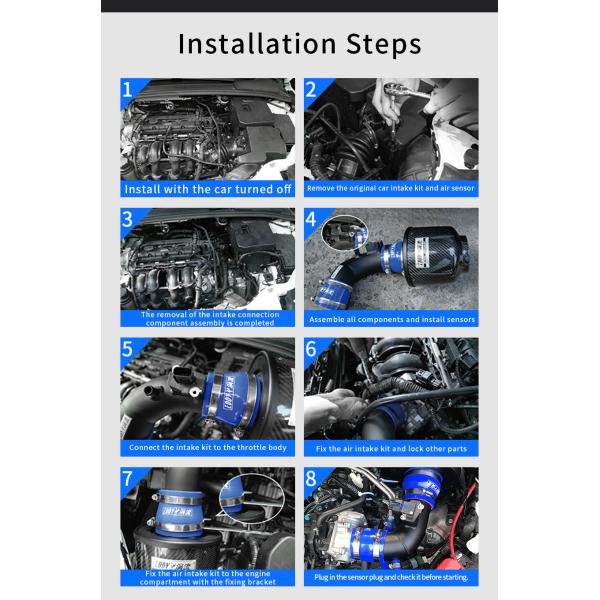Golf Mk6 R20 Углеродные волокна воздухозабор компактный с авиационной алюминиевой трубкой
