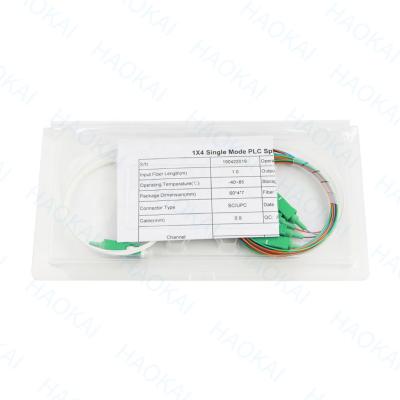 Pacote de divisor PLC de fibra de tubo de aço mini com conector SC UPC APC LC