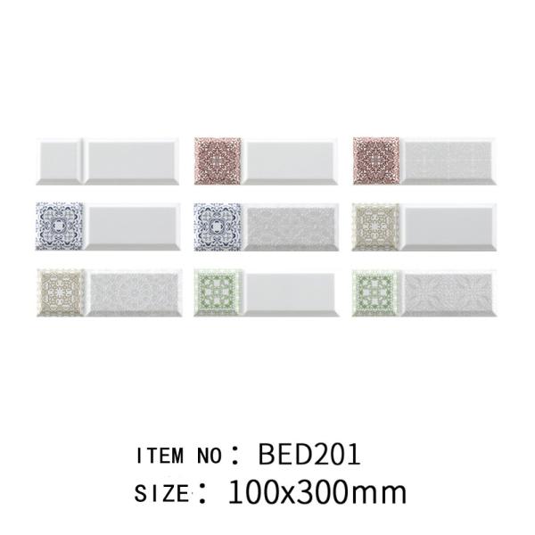 10×30cm Vintage Pattern,Stylish Indoor Porcelain And Ceramic Wall Tiles For Backsplash And Canteen