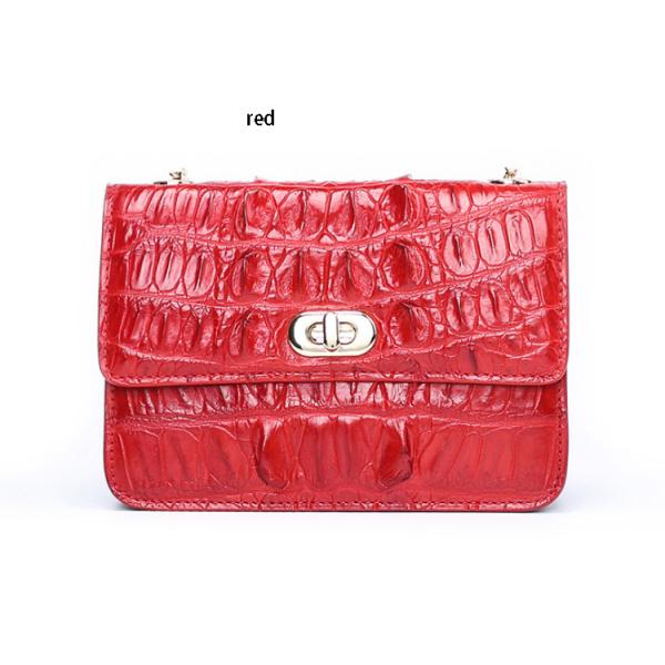 Fashion crocodile skull leather bag for women with one shoulder slung chain small square bag
