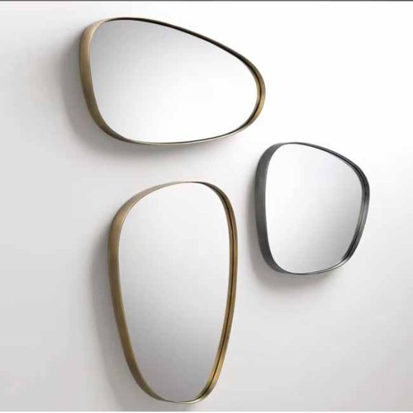 Luxury Irregular Framed Glass Mirror Set Wall Decor Designs for Home with Elegant Frame