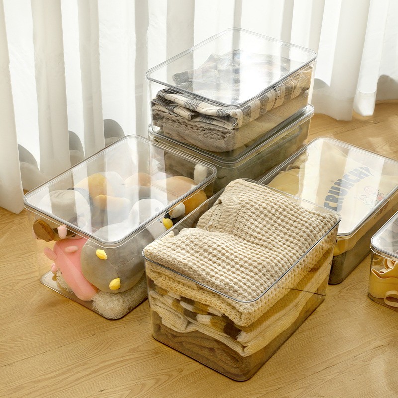 PET Thickened Storage Box Moisture-Dust Proof Rectangle Plastic for Multi-Grain Snacks & Clothing Load Capacity 5kg