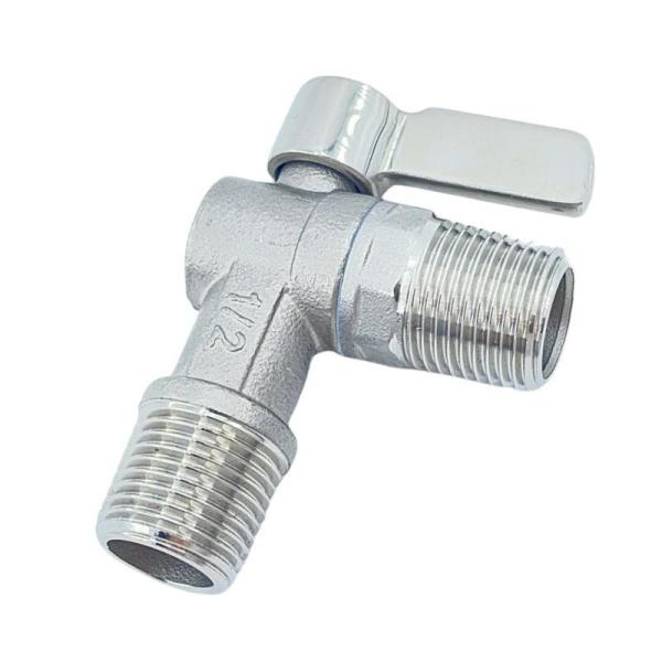Válvula de ângulo personalizada de aço inoxidável 304/316 com suporte de manobra de aço inoxidável