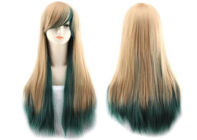 Adult Size Bright Colored Human Hair Wigs Comb Easily Comfortable To Wear