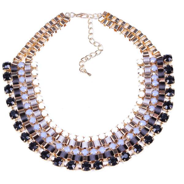 ZARA fashion models with manual compiled clip multicolor diamond necklace wholesale