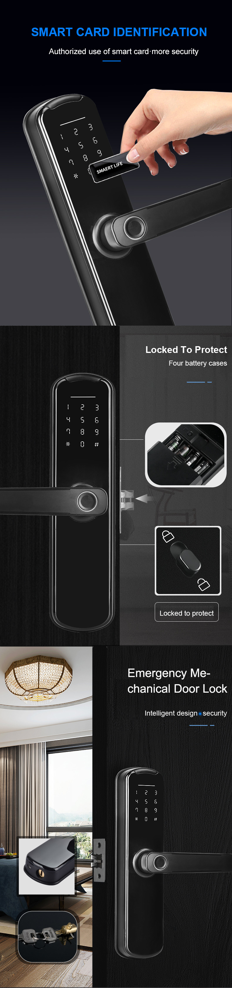 Электронный Keyless умный отпечаток пальцев толщины замка 120mm отпечатка пальцев