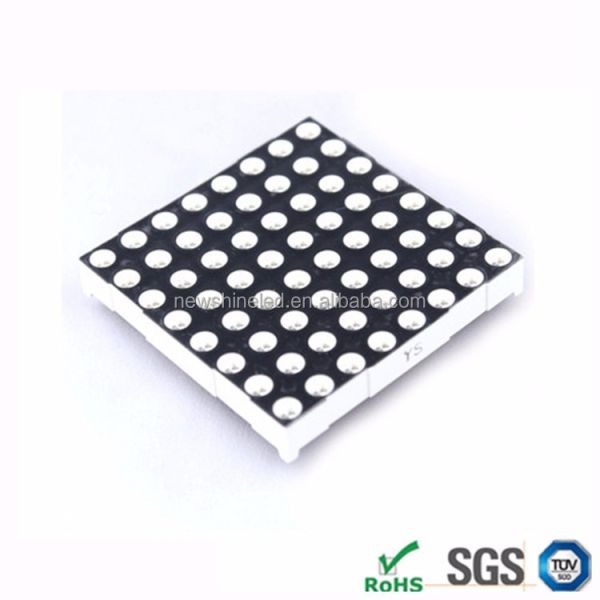 60.2x60.2mm 8x8 LED Dot Matrix Display Module Round 5.0mm (Ultra Bright Red/Green/Blue/RGB, Common Anode/Cathode)