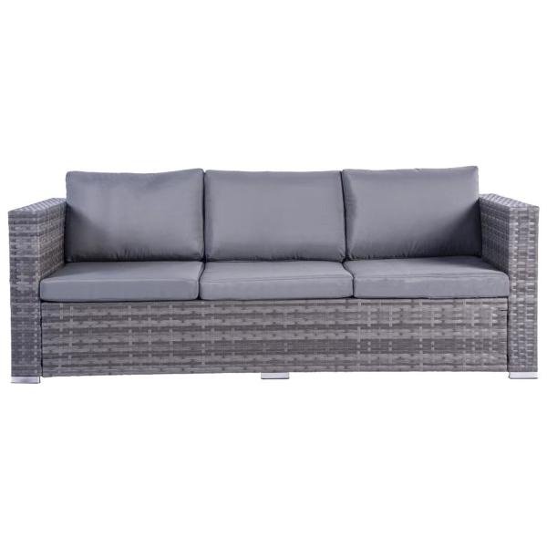 Outdoor Garden Furniture Wicker Rattan Sofa Set with Coffee Table in PE Rattan