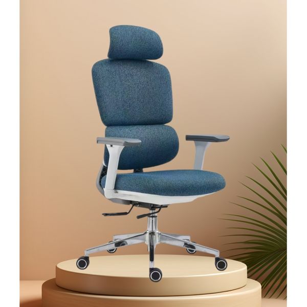 White Adjustable 4D Armrest Ergonomic Mesh Office Chair 3 Positions Backrest for Staff