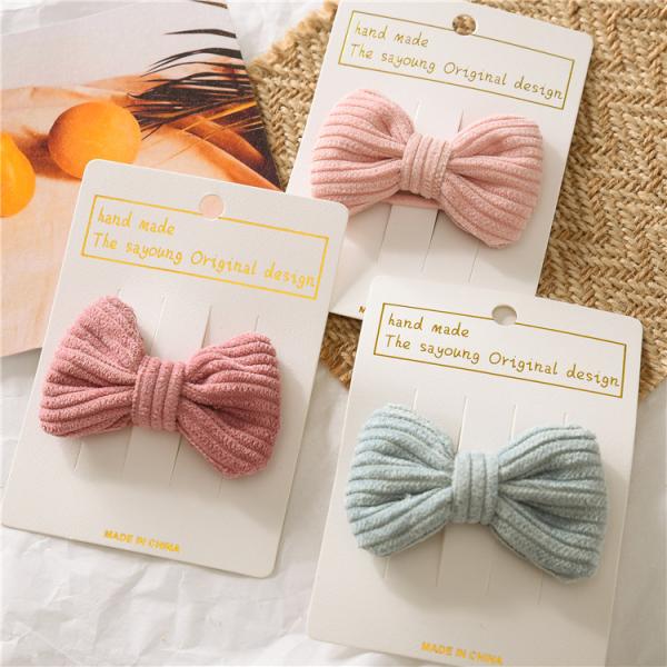 Kids girls candy colored DIY INS BB clip bobby pins Cute knotted fabric hair accessories OEM logo