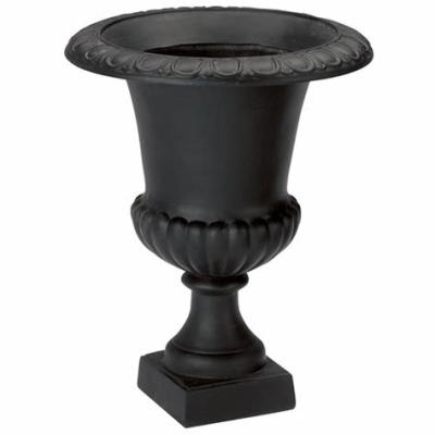 Peças de ferro ornamental de gramado de ferro fundido antigo Urnas de jardim de estilo europeu revestidas em pó