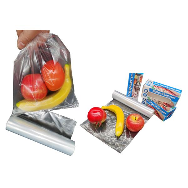 Clear Poly HDPE Chilled Food Packaging Self Sealing Biodegradable Freezer Bags