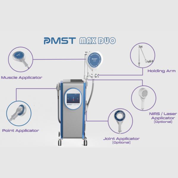 Thérapie par magnétothérapie pulsée professionnelle avec système PMST à double applicateur laser infrarouge proche en option avec stimulation magnétique à haute énergie