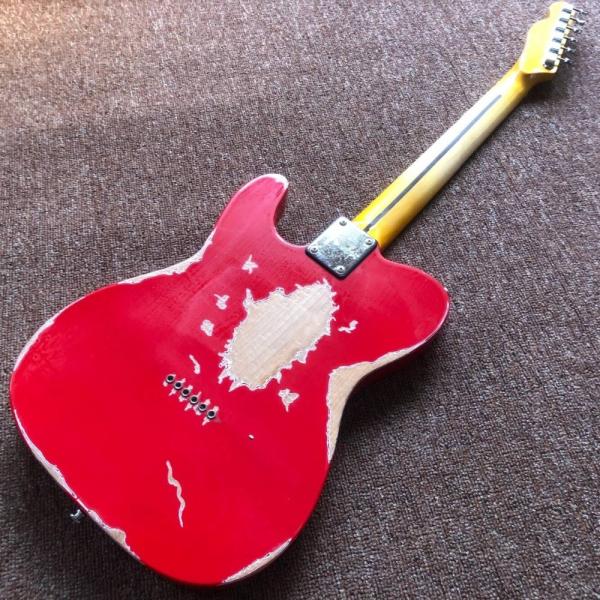 Electric guitar,handmade 6 stings telecast gitaar Tele electric Guitar relics by hands red color master build relic TL