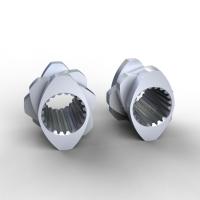 Blocos de esmagamento de extrusores de parafuso duplo 316L W6Mo5Cr4V2 Conexão em espiral bombeamento para trás