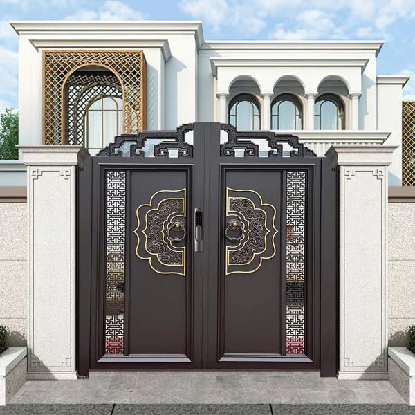 Aluminum Privacy Driveway Gates External Sliding Doors For Chinese Square Powder Coated