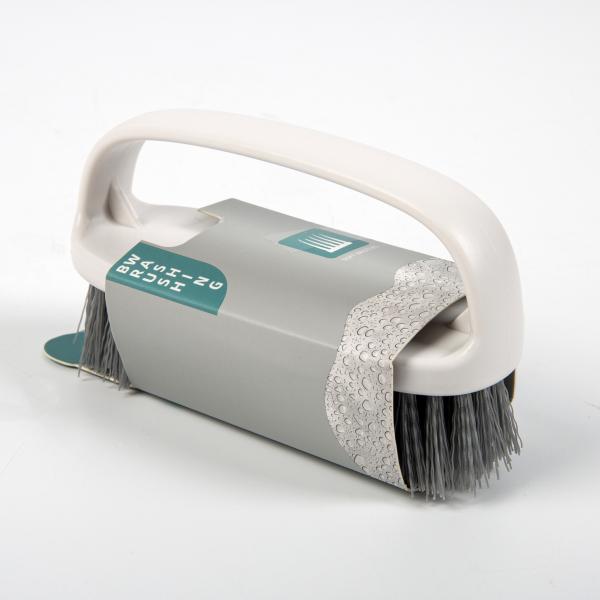 Medium Bristle Handle Cleaning Brush with Non Slip Rubber Grip