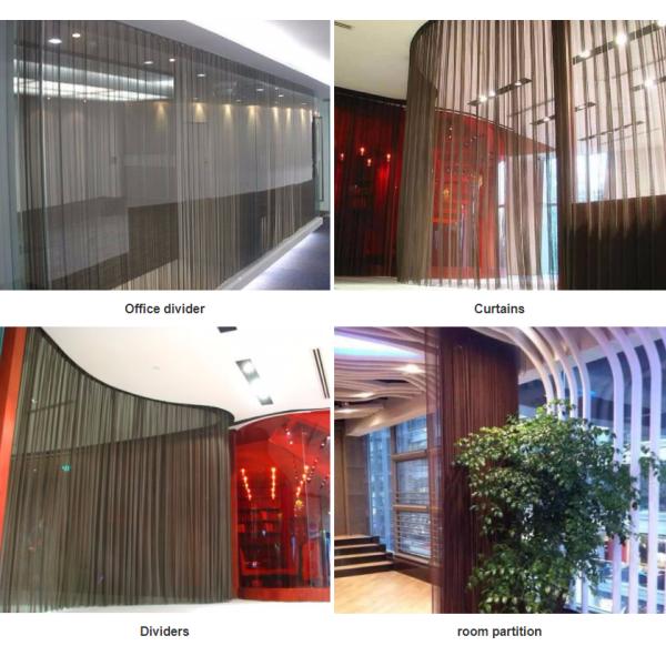 Diamond Hole Architectural Metal Coil Curtain 5mm 6mm Wire Diameter