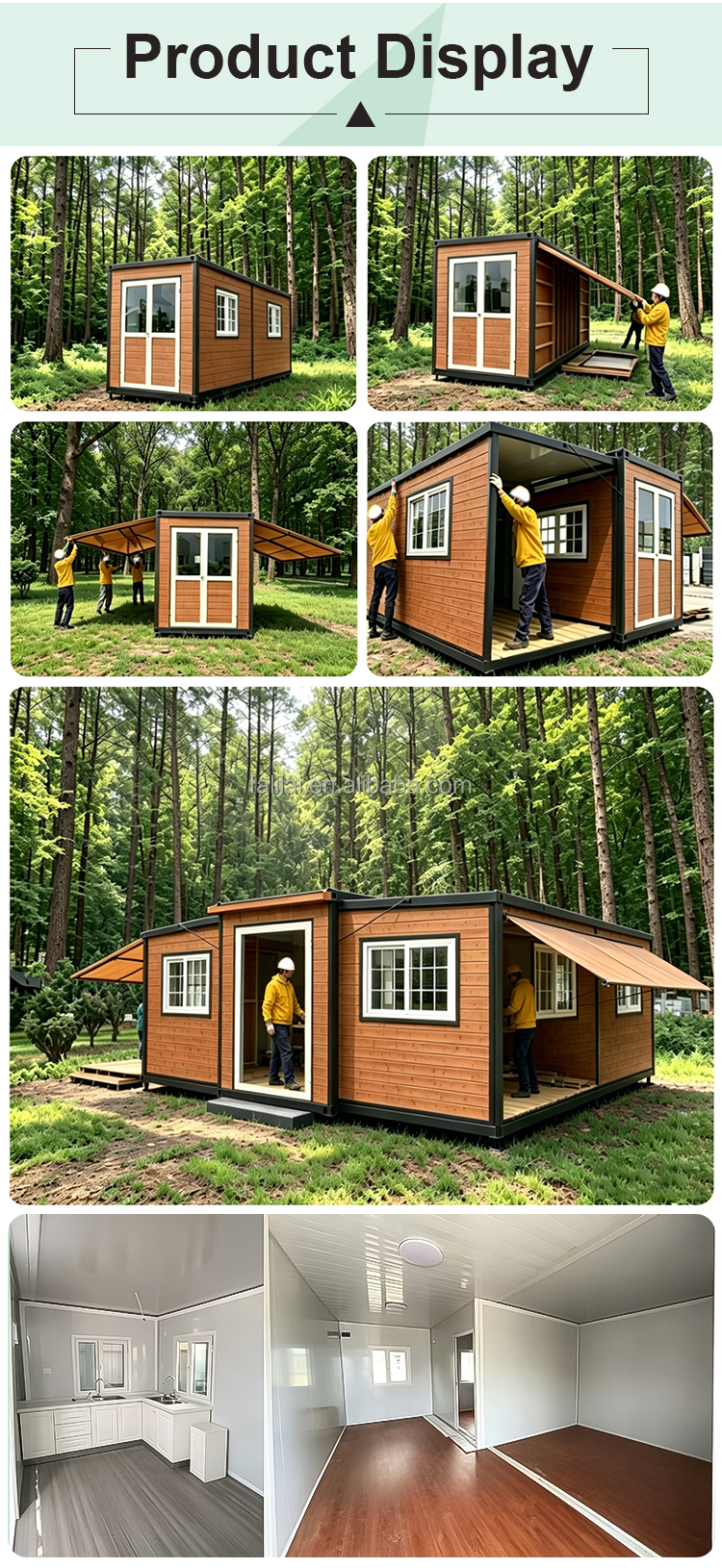 Insulated Modular 20Ft 40Ft Expandable Container House 2 3 4 Bedroom Luxury Portable Outdoor Mall Kitchen Home Sale