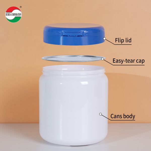 2600ML Food Grade Customized PET Jar Food Grade Vitamin Protein Milk Powder Container Spoon Shape